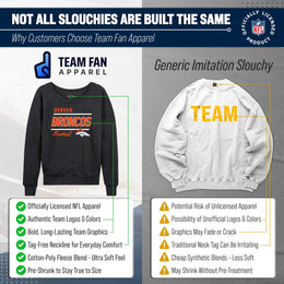 Denver Broncos NFL Womens Gameday French Terry Slouchy Top- Raglan Sleeves - Heather Charcoal