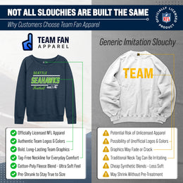 Seattle Seahawks NFL Womens Gameday French Terry Slouchy Top- Raglan Sleeves - Navy