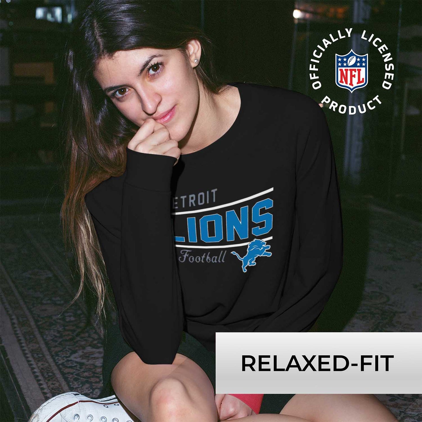 Detroit Lions  Sweatshirt for Women - Black
