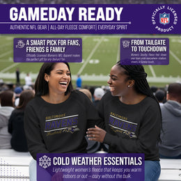 Minnesota Vikings NFL Womens Gameday French Terry Slouchy Top- Raglan Sleeves - Black