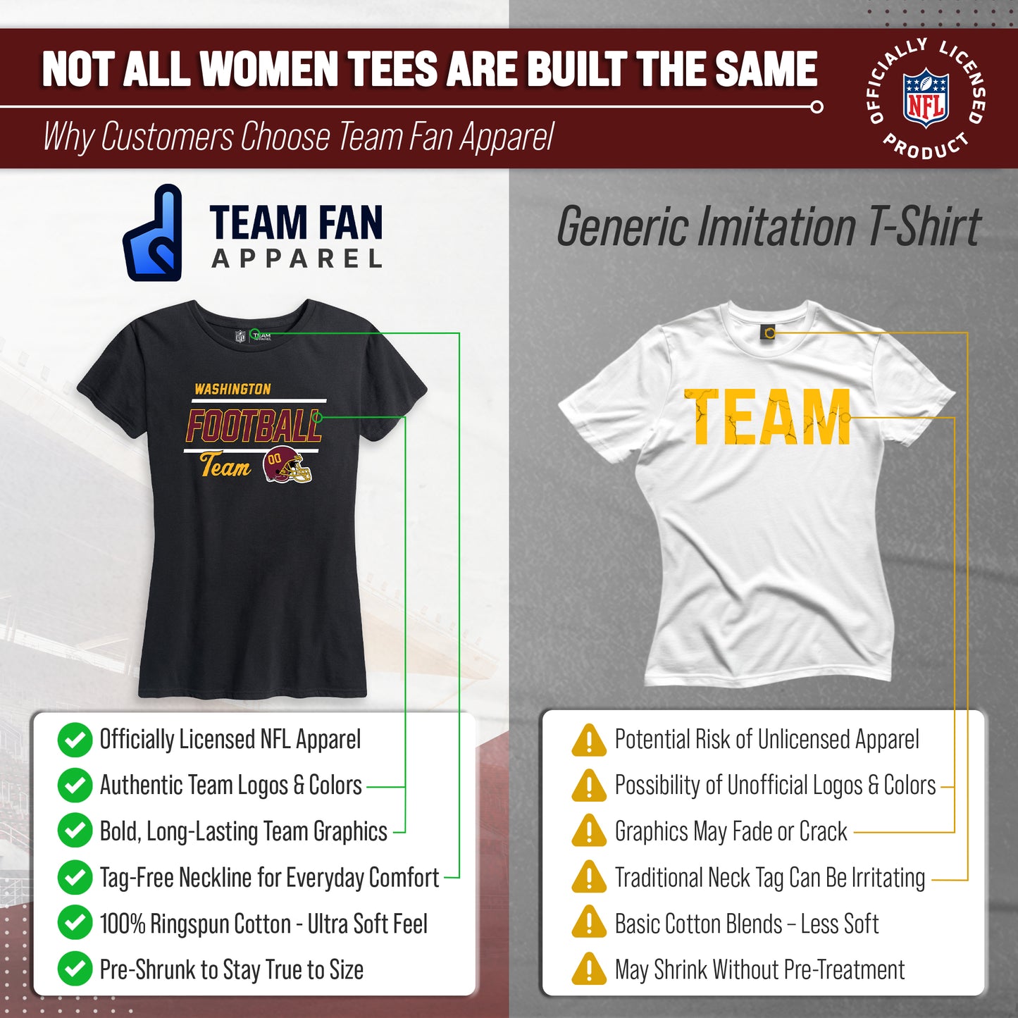 Washington Commanders NFL Gameday Women's Relaxed Fit T-shirt - Black