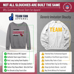 Arizona Cardinals NFL Womens Gameday French Terry Slouchy Top- Raglan Sleeves - Sport Gray