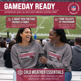 Arizona Cardinals NFL Womens Gameday French Terry Slouchy Top- Raglan Sleeves - Sport Gray
