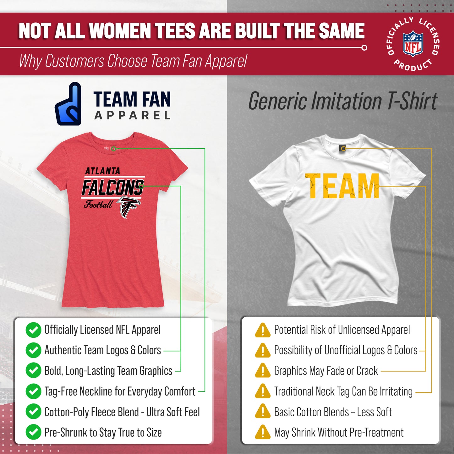 Atlanta Falcons NFL Gameday Women's Relaxed Fit T-shirt - Red