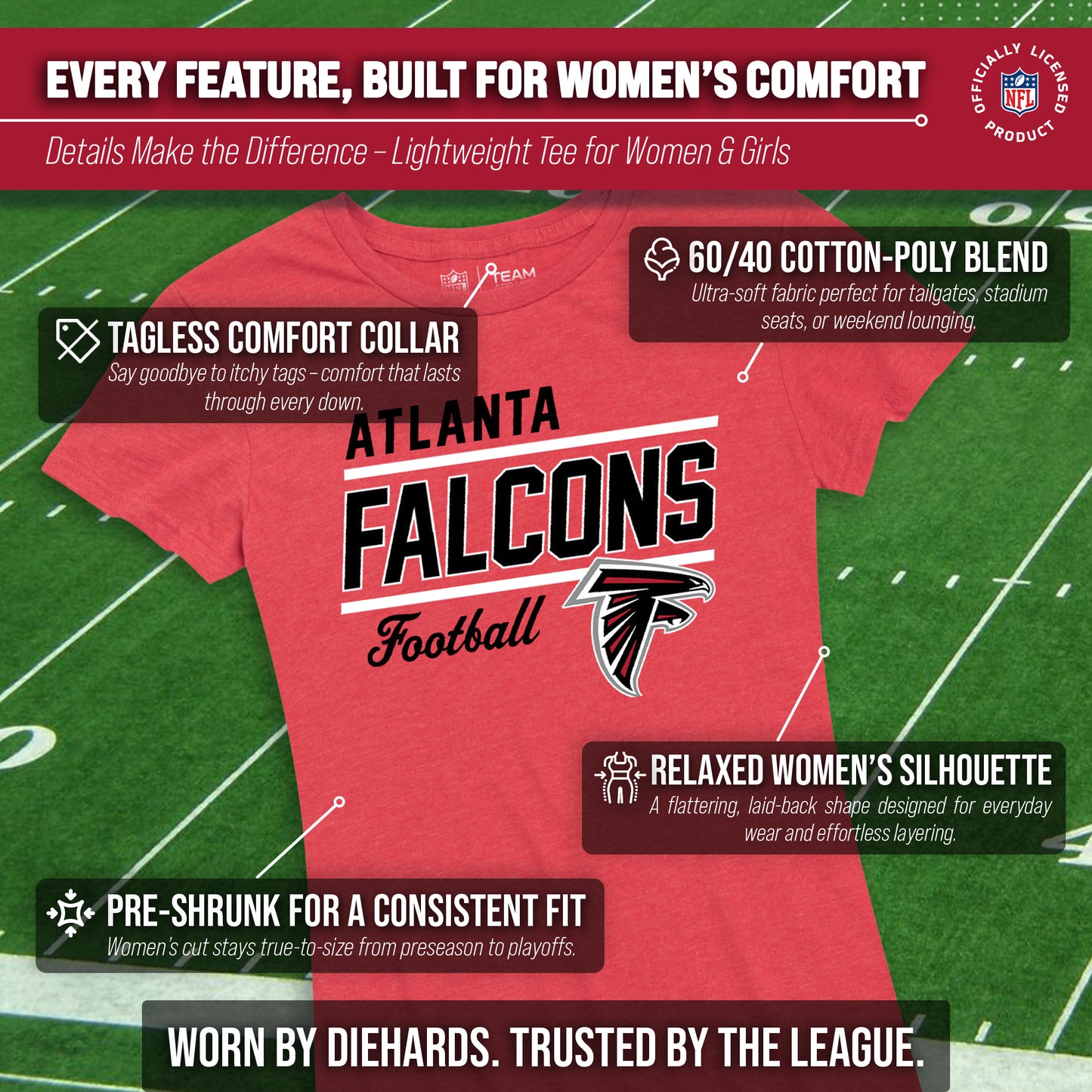 Atlanta Falcons NFL Gameday Women's Relaxed Fit T-shirt - Red