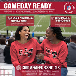 Atlanta Falcons NFL Womens Gameday French Terry Slouchy Top- Raglan Sleeves - Red