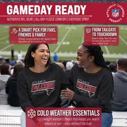 Atlanta Falcons NFL Womens Gameday French Terry Slouchy Top- Raglan Sleeves - Charcoal