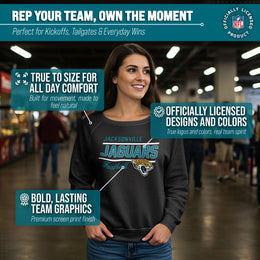 Jacksonville Jaguars NFL Womens Gameday French Terry Slouchy Top- Raglan Sleeves - Black