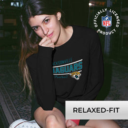 Jacksonville Jaguars NFL Womens Crew Neck Light Weight - Black