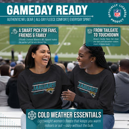 Jacksonville Jaguars NFL Womens Gameday French Terry Slouchy Top- Raglan Sleeves - Charcoal