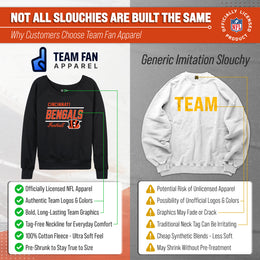 Cincinnati Bengals NFL Womens Gameday French Terry Slouchy Top- Raglan Sleeves - Black