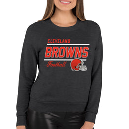 Cleveland Browns NFL Womens Gameday French Terry Slouchy Top- Raglan Sleeves - Black