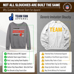 Cleveland Browns NFL Womens Gameday French Terry Slouchy Top- Raglan Sleeves - Sport Gray
