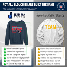 Houston Texans NFL Womens Gameday French Terry Slouchy Top- Raglan Sleeves - Navy