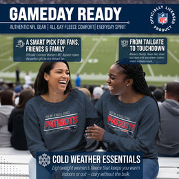 New England Patriots NFL Womens Gameday French Terry Slouchy Top- Raglan Sleeves - Navy