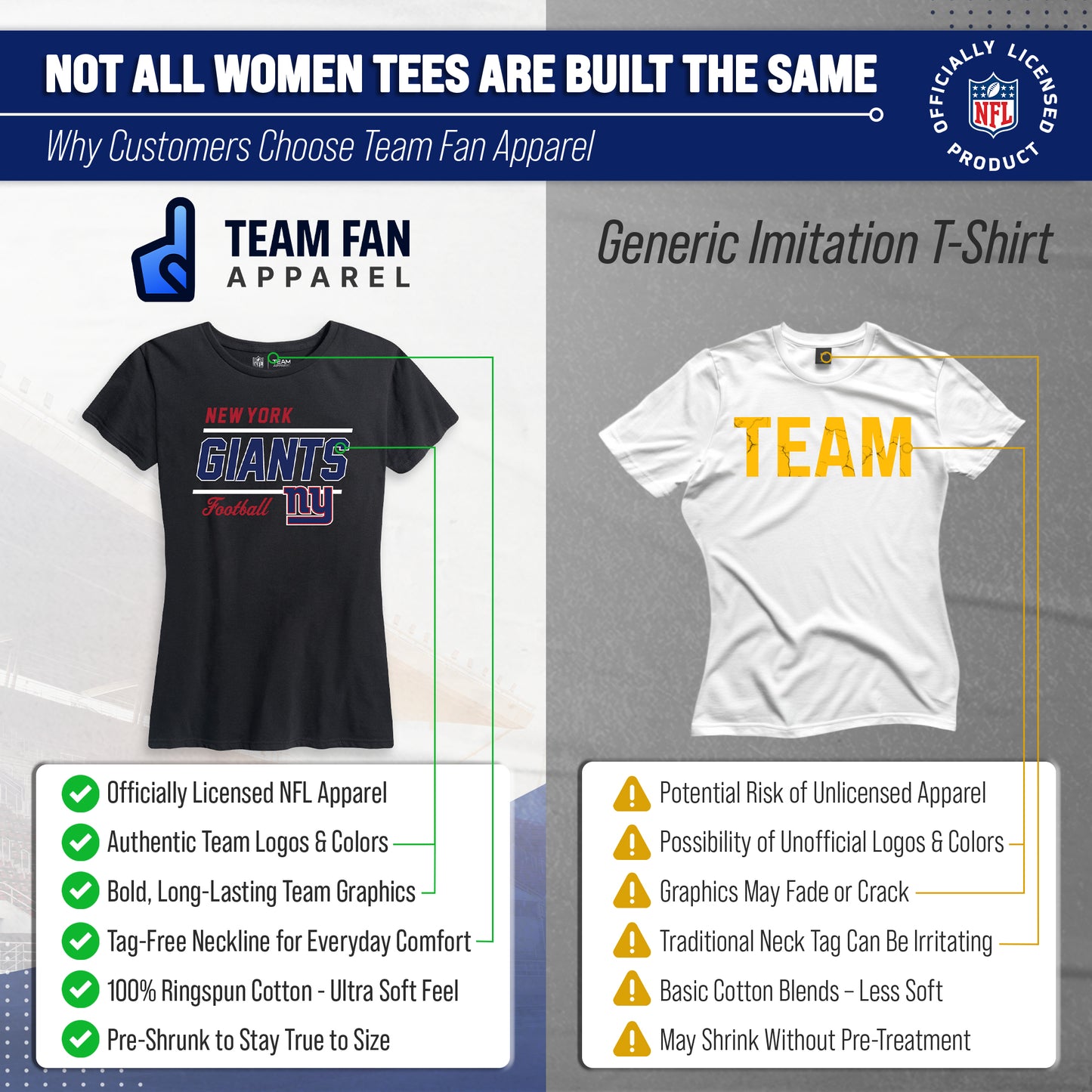 New York Giants Giants Women's NFL Gameday T-Shirt - Black