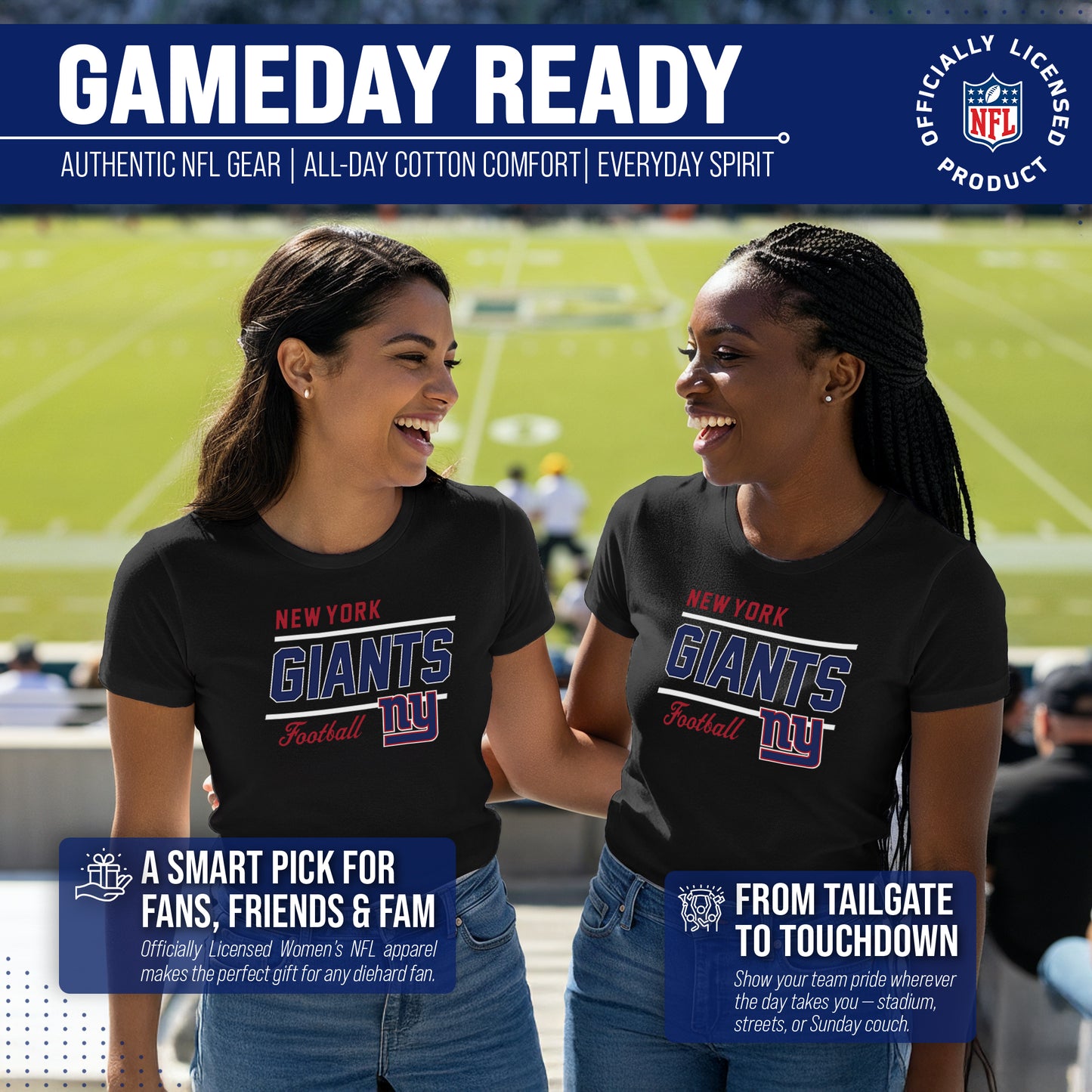 New York Giants Giants Women's NFL Gameday T-Shirt - Black