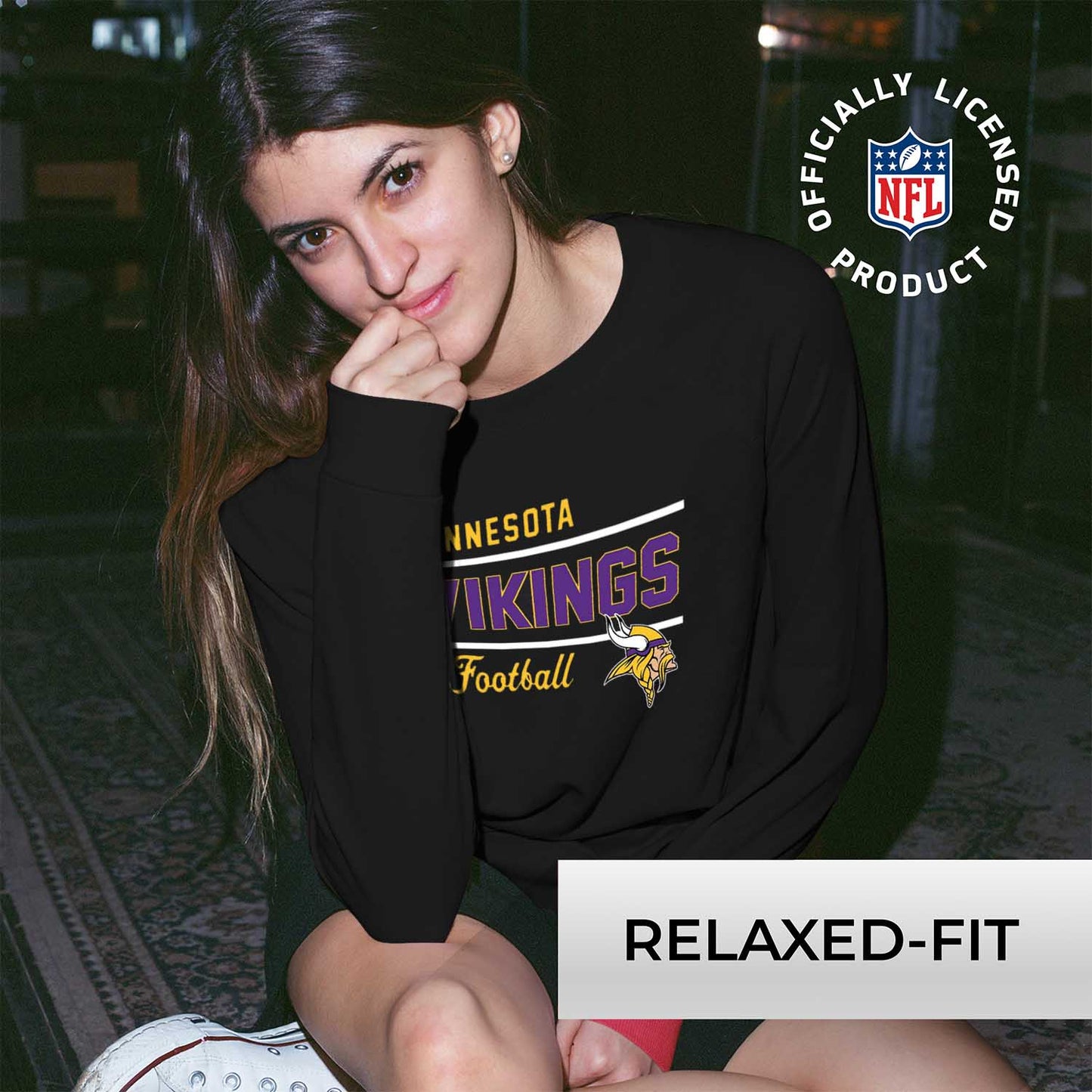 Minnesota Vikings  Sweatshirt for Women - Black