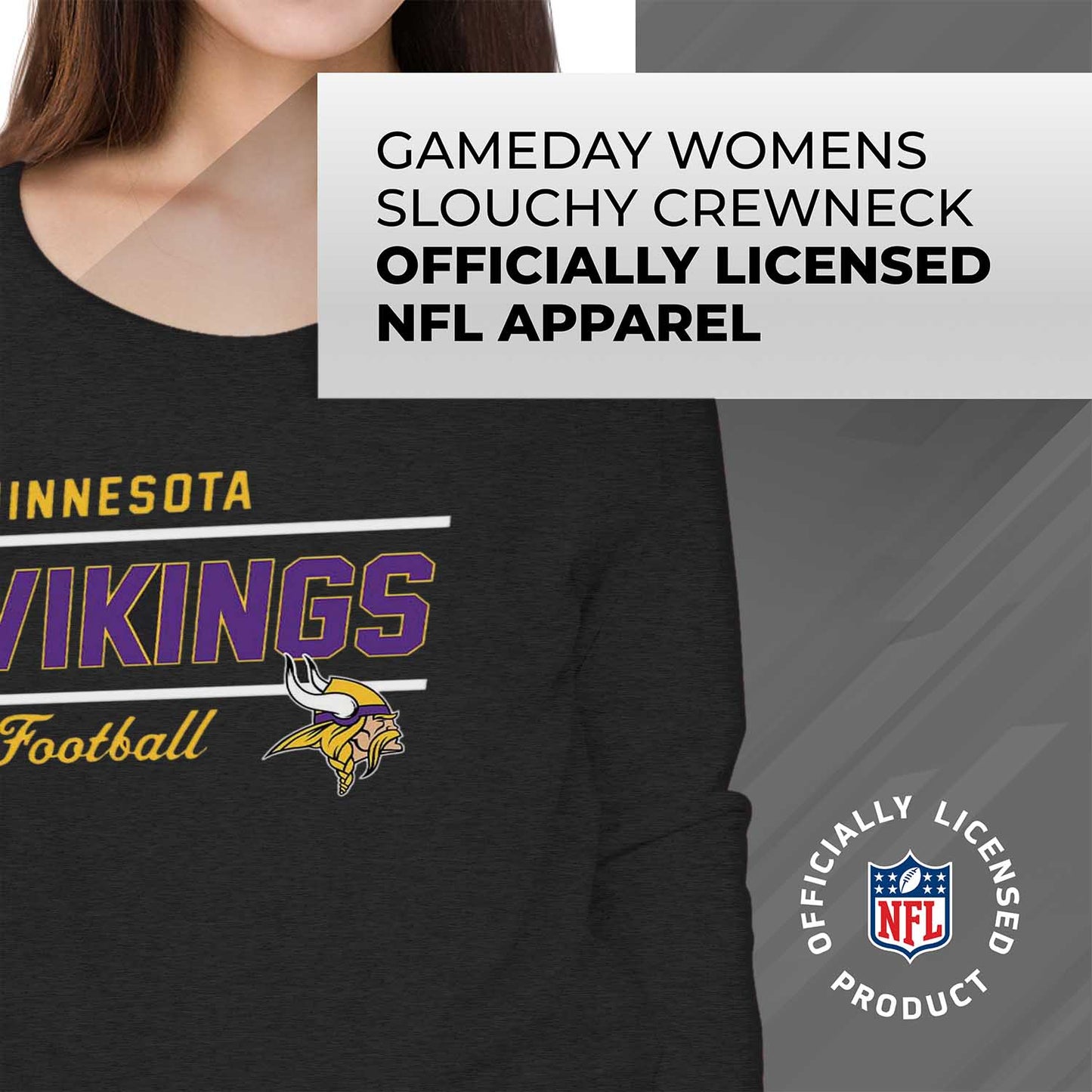 Minnesota Vikings  Sweatshirt for Women - Charcoal