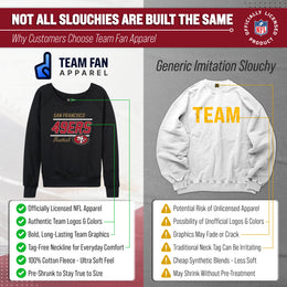 San Francisco 49ers NFL Womens Gameday French Terry Slouchy Top- Raglan Sleeves - Black