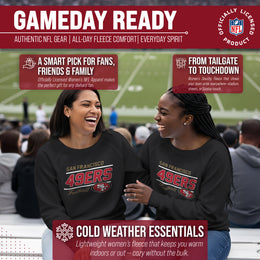 San Francisco 49ers NFL Womens Gameday French Terry Slouchy Top- Raglan Sleeves - Black