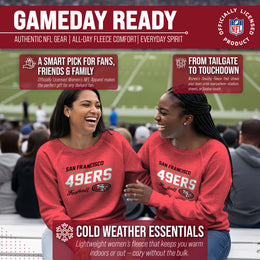 San Francisco 49ers NFL Womens Gameday French Terry Slouchy Top- Raglan Sleeves - Red