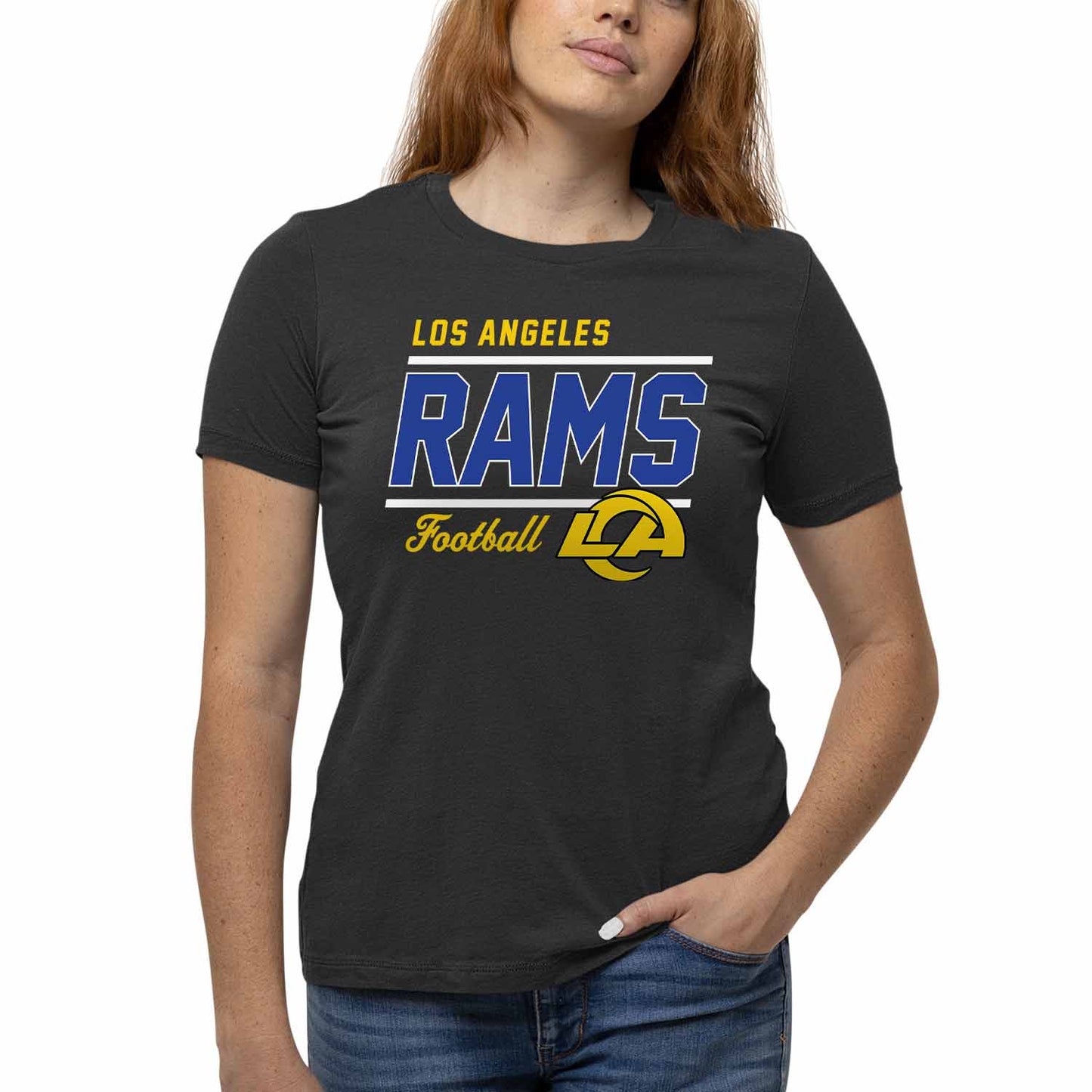 Los Angeles Rams NFL Womens Plus Size Relaxed Fit T-Shirt - Black