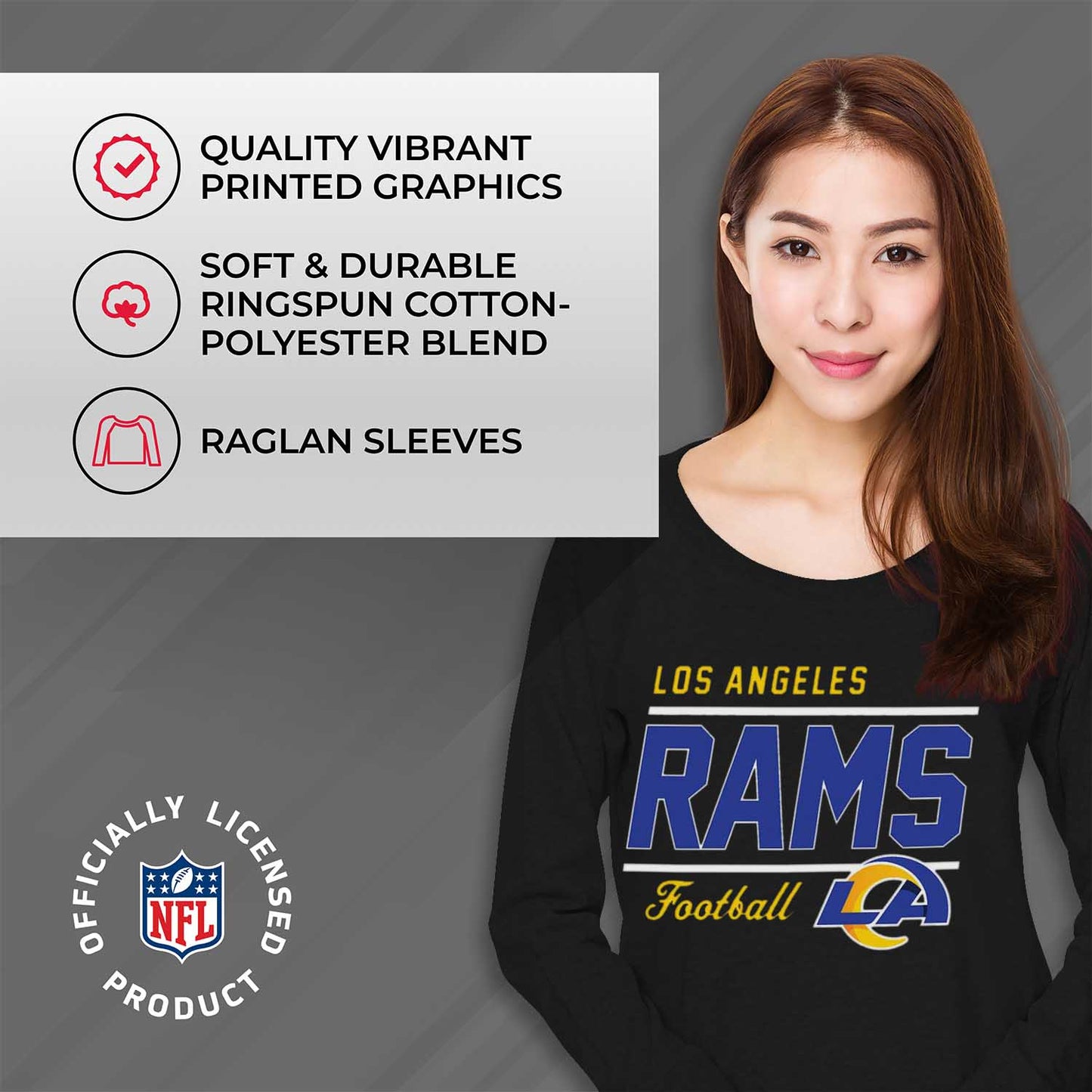 Los Angeles Rams  Sweatshirt for Women - Black