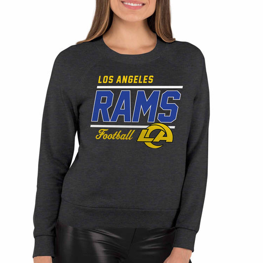 Los Angeles Rams Women's Gameday Crewneck Sweatshirt Long Sleeve - Charcoal