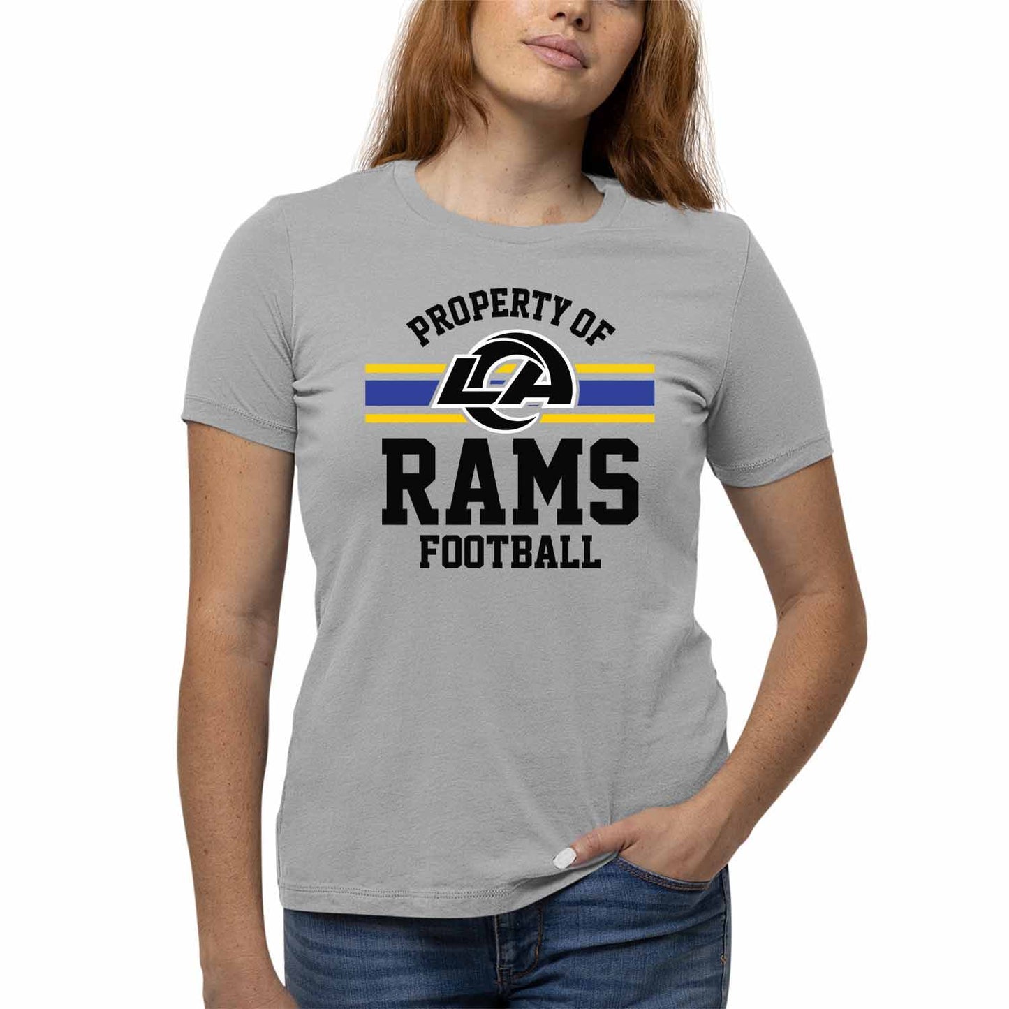 Los Angeles Rams NFL Womens Short Sleeve Property of Tshirt - Gray
