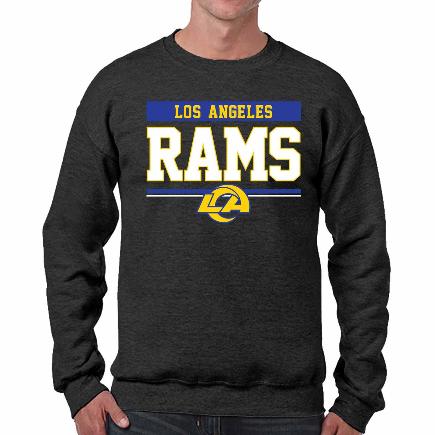 Los Angeles Rams NFL Adult Charcoal Long Sleeve T Shirt - Charcoal