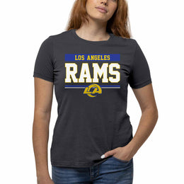 Los Angeles Rams Women's NFL Charcoal Tagless T-Shirt Cotton Blend - Charcoal