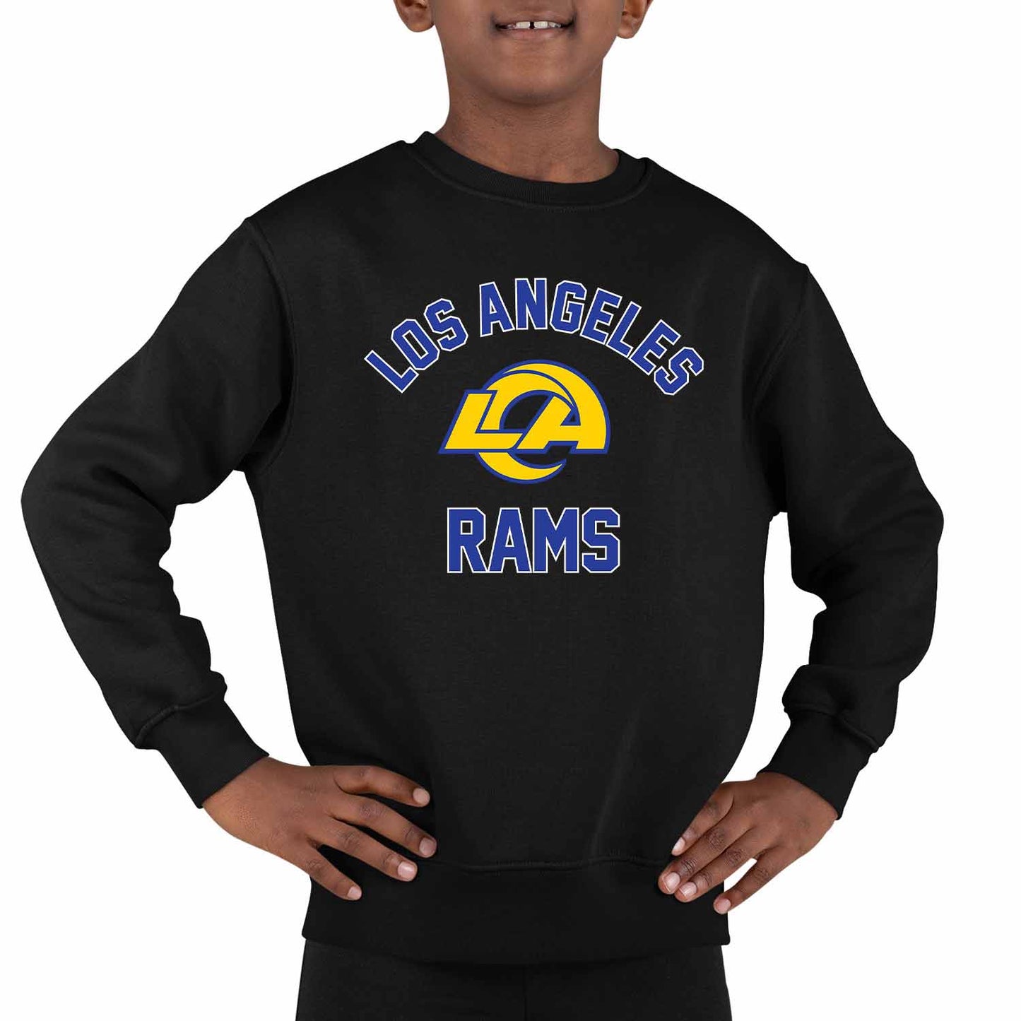 Los Angeles Rams NFL Youth Gameday Crewneck Sweatshirt - Black