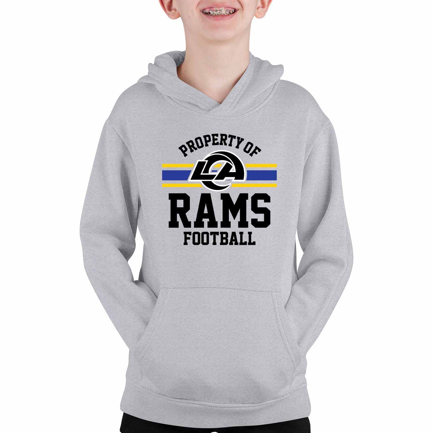 Los Angeles Rams NFL Youth Property Of Hooded Sweatshirt - Sport Gray
