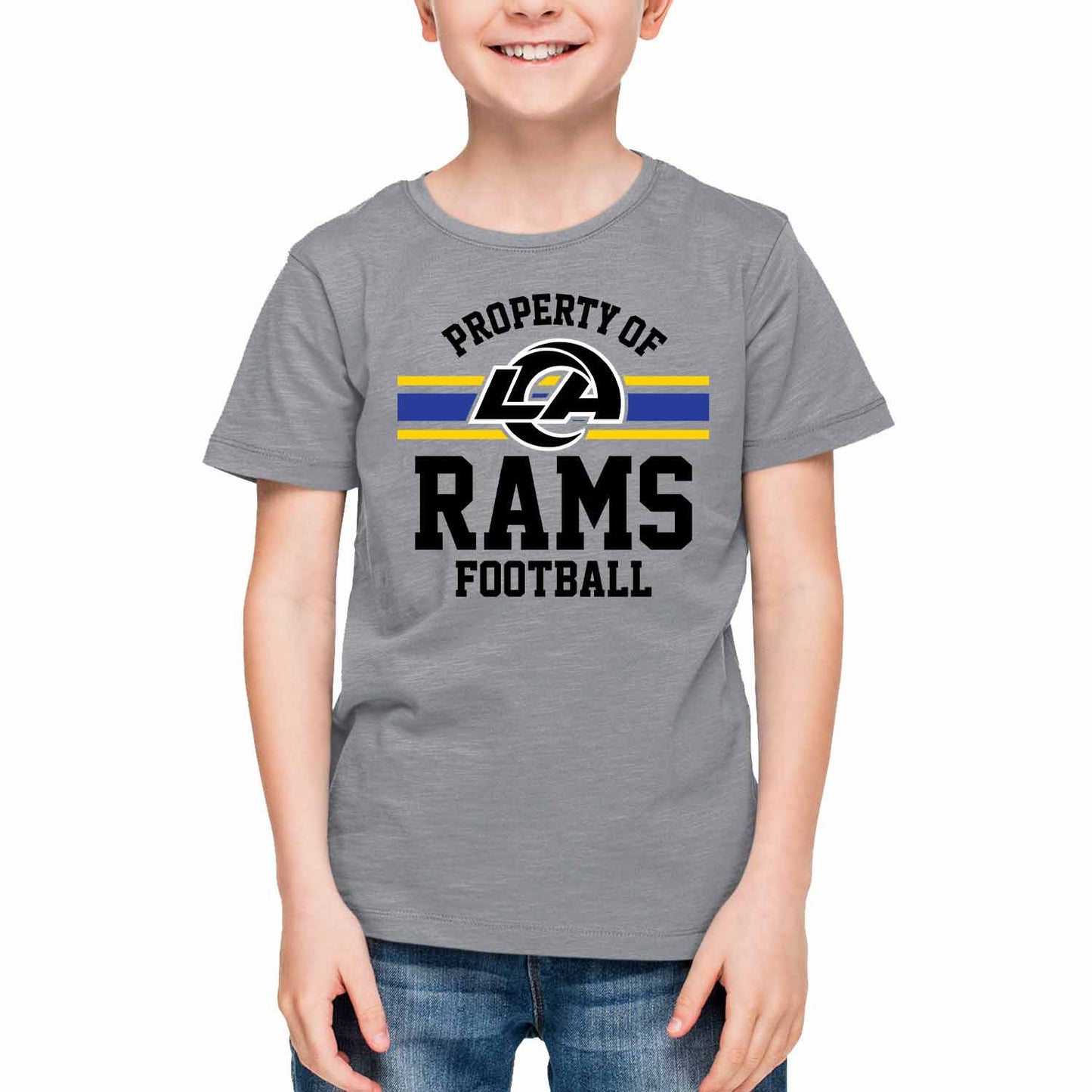 Los Angeles Rams NFL Youth Property Of Short Sleeve Lightweight T Shirt - Sport Gray