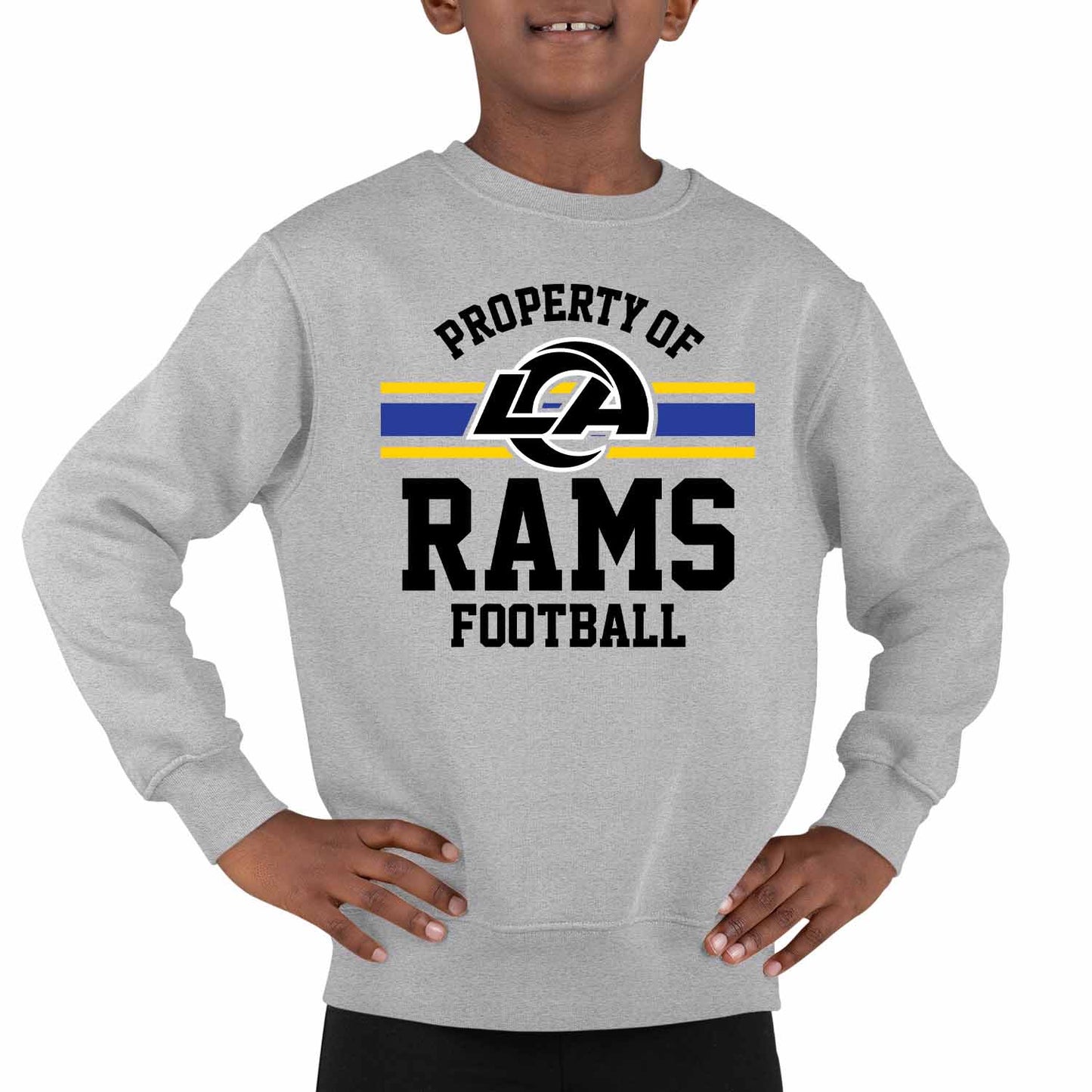 Los Angeles Rams NFL Youth Property Of Long Sleeve Lightweight T Shirt - Sport Gray