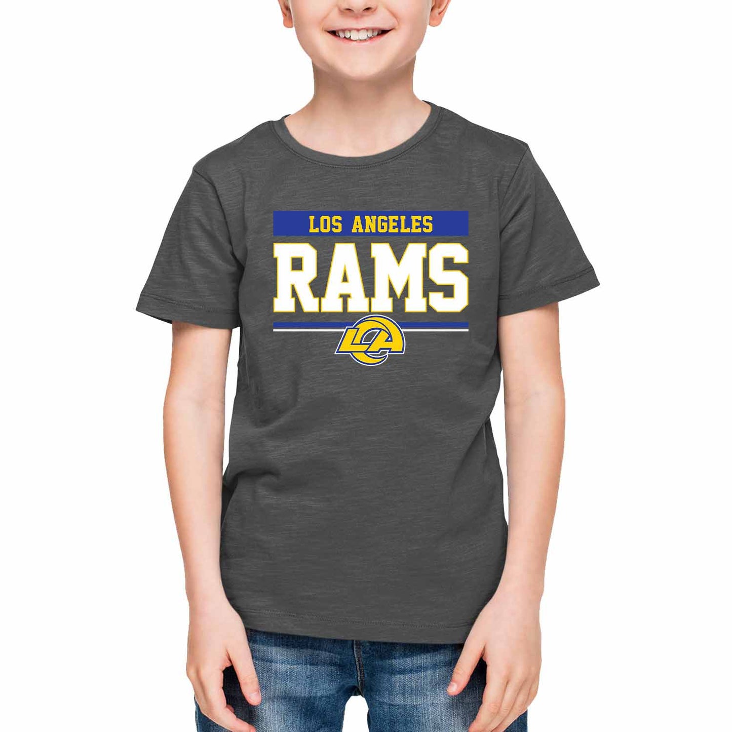 Los Angeles Rams NFL Youth Short Sleeve Charcoal T Shirt - Charcoal