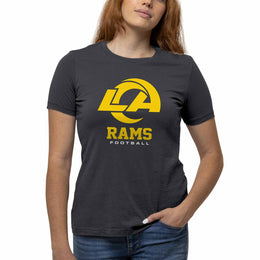 Los Angeles Rams Women's NFL Big Logo T-Shirt Officially Licensed - Charcoal