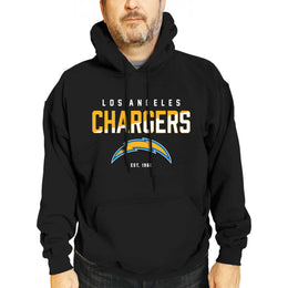 Los Angeles Chargers Adult NFL Diagonal Fade Fleece Hooded Sweatshirt - Black