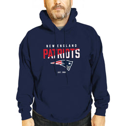 New England Patriots Adult NFL Diagonal Fade Fleece Hooded Sweatshirt - Navy