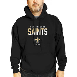 New Orleans Saints Adult NFL Diagonal Fade Fleece Hooded Sweatshirt - Black