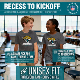 Jacksonville Jaguars Youth NFL Ultimate Fan Logo Short Sleeve T-Shirt - Charcoal