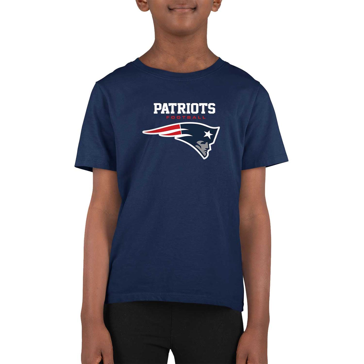New England Patriots Youth NFL Large Logo Short Sleeve T-Shirt - Navy