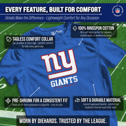 New York Giants Youth NFL Ultimate Fan Logo Short Sleeve T-Shirt - Royal