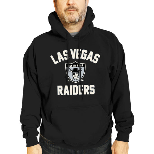Las Vegas Raiders NFL Adult Unisex Retro Gameday Ultra Soft Fleece Hooded Sweatshirt - Black