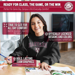 Harvard Crimson Adult Arch & Logo Soft Style Gameday Crewneck Sweatshirt - Black