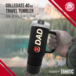 Harvard Crimson Collegiate 40oz Stainless Steel Travel Tumbler with Handle for Dad - Black
