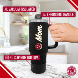 Harvard Crimson Collegiate 40oz Stainless Steel Travel Tumbler with Handle for Mom - Black