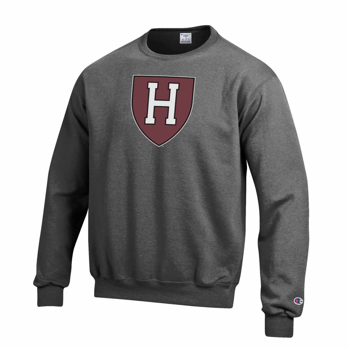 Harvard Crimson Adult Mascot Fleece Crewneck - Charcoal