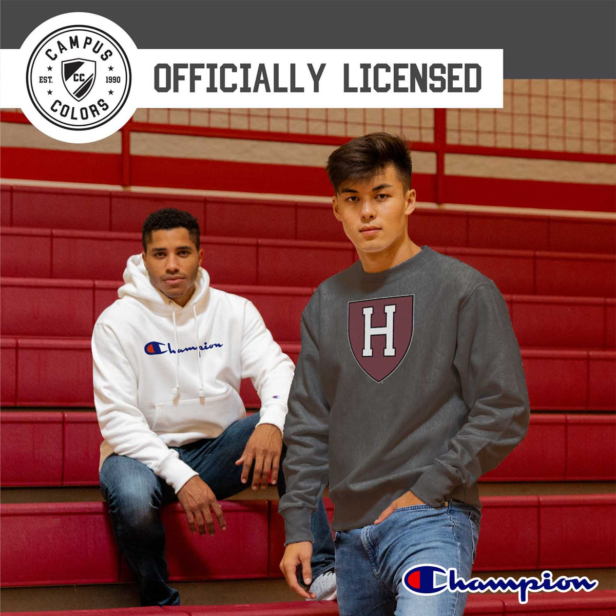Harvard Crimson Adult Mascot Fleece Crewneck - Charcoal